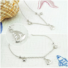 Load image into Gallery viewer, sterling silver Simple Heart Anklets Barefoot Crochet