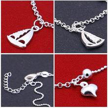 Load image into Gallery viewer, sterling silver Simple Heart Anklets Barefoot Crochet
