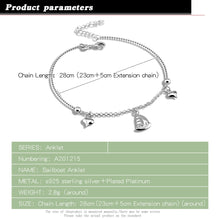 Load image into Gallery viewer, sterling silver Simple Heart Anklets Barefoot Crochet