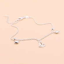 Load image into Gallery viewer, sterling silver Simple Heart Anklets Barefoot Crochet