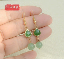 Load image into Gallery viewer, sterling silver classic temperament aquamarine crystal water drop