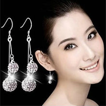 Load image into Gallery viewer, sterling silver new Jewelry ball earrings long section of female
