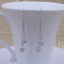 Load image into Gallery viewer, sterling silver new Jewelry ball earrings long section of female