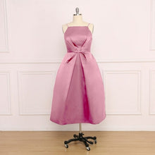 Load image into Gallery viewer, A Line Satin Prom Dresses Sexy Spaghetti Strap Backless Evening Gown