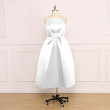 Load image into Gallery viewer, A Line Satin Prom Dresses Sexy Spaghetti Strap Backless Evening Gown