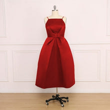 Load image into Gallery viewer, A Line Satin Prom Dresses Sexy Spaghetti Strap Backless Evening Gown