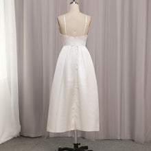 Load image into Gallery viewer, A Line Satin Prom Dresses Sexy Spaghetti Strap Backless Evening Gown
