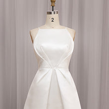 Load image into Gallery viewer, A Line Satin Prom Dresses Sexy Spaghetti Strap Backless Evening Gown