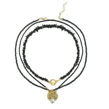 Load image into Gallery viewer, Multi layer Vintage Black Beads Necklace Beaded Chain