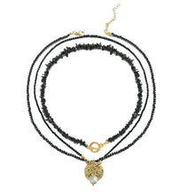 Load image into Gallery viewer, Multi layer Vintage Black Beads Necklace Beaded Chain