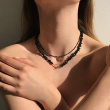 Load image into Gallery viewer, Multi layer Vintage Black Beads Necklace Beaded Chain