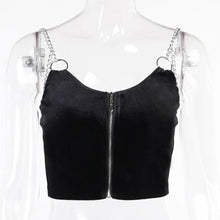 Load image into Gallery viewer, Style Metal Chain Velvet Camis Women Gothic Sexy - Sophornlilly