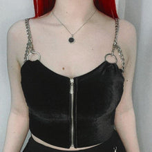 Load image into Gallery viewer, Style Metal Chain Velvet Camis Women Gothic Sexy - Sophornlilly