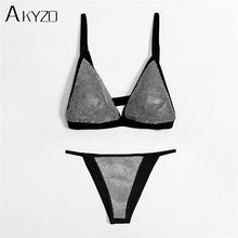 Load image into Gallery viewer, Fashion Sexy Silver Rhinestone Bra Sets Women Summer Beach Hot