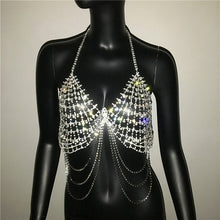Load image into Gallery viewer, Luxury Rhinestone Silver Tassel Chain Camis Top Women Nightclub