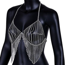 Load image into Gallery viewer, Women  Fashion Camis Sequined Rhinestone Metal Chain Bra