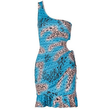 Load image into Gallery viewer, Vintage Camouflage One Shoulder Hollow Out Dress - Sophornlilly