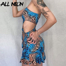 Load image into Gallery viewer, Vintage Camouflage One Shoulder Hollow Out Dress - Sophornlilly