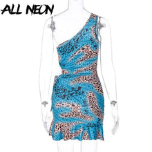 Load image into Gallery viewer, Vintage Camouflage One Shoulder Hollow Out Dress - Sophornlilly