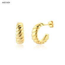 Load image into Gallery viewer, Sterling Silver 10.5mm Screw Twist Hoop Piercing Pendiente
