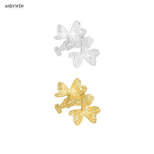 Load image into Gallery viewer, Sterling Silver Plain Flower Ear Cuff Non Piercing Clips