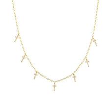 Load image into Gallery viewer, ANDYWEN 925 Sterling Silver Winter Black Zircon Cross Charm Choker