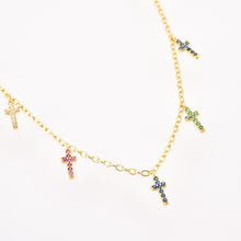 Load image into Gallery viewer, ANDYWEN 925 Sterling Silver Winter Black Zircon Cross Charm Choker