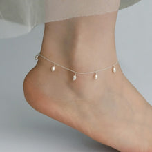 Load image into Gallery viewer, Natural Freshwater Pearl Sterling Silver Anklet