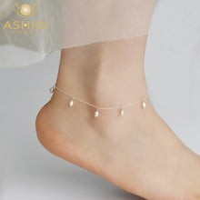 Load image into Gallery viewer, Natural Freshwater Pearl Sterling Silver Anklet