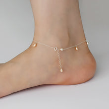 Load image into Gallery viewer, Natural Freshwater Pearl Sterling Silver Anklet