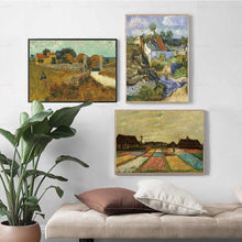 Load image into Gallery viewer, Abstract Watercolor Landscape Houses Village Canvas Painting Poster