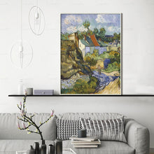Load image into Gallery viewer, Abstract Watercolor Landscape Houses Village Canvas Painting Poster