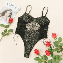 Load image into Gallery viewer, Hot sale new women's lace embroidery  see through sexy teddy