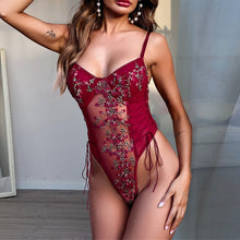 Load image into Gallery viewer, Hot sale new women's lace embroidery  see through sexy teddy