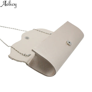 Aelicy Ruched Chains Evening Bags For Ladies Satin Celebrities Elegant