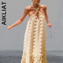 Load image into Gallery viewer, Sleeveless Hollow Out Halter Slim Elegant Dress