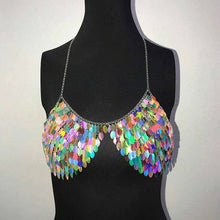 Load image into Gallery viewer, Women Sexy Handmade Scale Sequin Solid Bra High Quality
