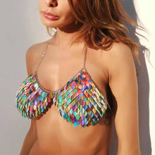 Load image into Gallery viewer, Women Sexy Handmade Scale Sequin Solid Bra High Quality