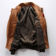 Load image into Gallery viewer, Air Force Men Sheepskin Leather Jacket Oversized 3D Indian Head