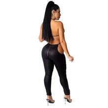 Load image into Gallery viewer, All Black Trendy Chic Sexy Romper Jumpsuits Womens Spaghetti Strap - Sophornlilly