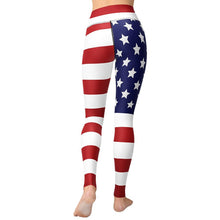 Load image into Gallery viewer, American Flag Leggings Women Striped High Waist Pants Naked Feeling