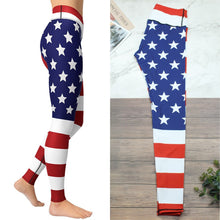 Load image into Gallery viewer, American Flag Leggings Women Striped High Waist Pants Naked Feeling