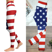 Load image into Gallery viewer, American Flag Leggings Women Striped High Waist Pants Naked Feeling