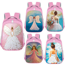 Load image into Gallery viewer, Angel Fairy Painting Print Backpack Girls Ballet Dancer School Bag