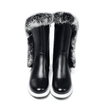 Load image into Gallery viewer, Animal Fur Women Snow Boots Flat Heels New Winter Cotton Shoes