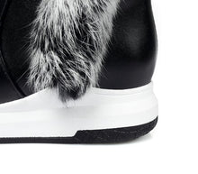 Load image into Gallery viewer, Animal Fur Women Snow Boots Flat Heels New Winter Cotton Shoes