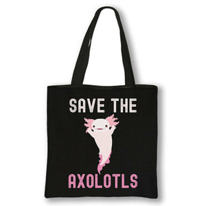 Animal Sea Otters Axolotl / Ferret Pattern Handbag Canvas