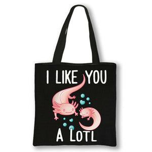 Animal Sea Otters Axolotl / Ferret Pattern Handbag Canvas