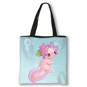 Animal Sea Otters Axolotl / Ferret Pattern Handbag Canvas