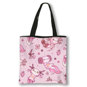 Animal Sea Otters Axolotl / Ferret Pattern Handbag Canvas